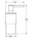 Dozator sapun lichid Grohe 40306A03, Atrio, 160 ml, sticla, metal, fara suport, lucios, grafit