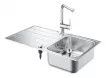Pachet chiuveta Grohe 31573SD1, Minta, 860 x 500 mm, montare pe blat, baterie inalta, 3/8'', tip L, dus, crom