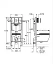 Pachet WC suspendat Grohe 103849SH00, Bau Ceramic, rimless, SoftClose, cadru, clapeta crom, alb