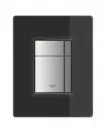 Clapeta actionare Grohe 38845KS0, Skate, dubla, 156 x 197 mm, reversibila, sticla, negru / crom