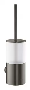Set perie WC Grohe 40314AL3, Atrio, pe perete, metal, sticla, mat, grafit