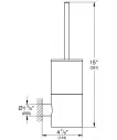 Set perie WC Grohe 40314AL3, Atrio, pe perete, metal, sticla, mat, grafit