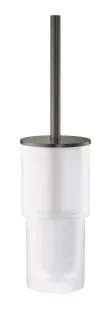 Set perie WC Grohe 40314AL3, Atrio, pe perete, metal, sticla, mat, grafit