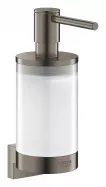 Set dozator sapun Grohe 41028AL0, Selection, include suport 41027AL0, fixare ascunsa, montare pe perete, mat, grafit