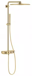 Sistem de dus Grohe 26508GL0, SmartControl Cube, aparent, termostat, 310 mm, 2 functii, lucios, auriu