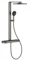 Sistem de dus Grohe 100964AL00 SPA Aqua Pure, termostat, palarie dus 360 mm, 3 functii para dus, grafit mat