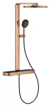 Sistem de dus Grohe 101680DA00 SPA Aqua Pure, termostat, palarie dus 360 mm, 3 functii para dus, cupru lucios
