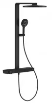 Sistem de dus Grohe 101680KF00 SPA Aqua Pure, termostat, palarie dus 360 mm, 3 functii para dus, negru mat