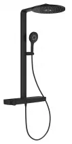 Sistem de dus Grohe 101680KF00 SPA Aqua Pure, termostat, palarie dus 360 mm, 3 functii para dus, negru mat