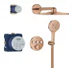Sistem dus Grohe 34863DA0, SmartControl 310, incastrat, termostat, 310 mm, 2 functii, lucios, cupru