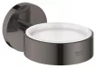 Suport Grohe 40369A01, Essentials, pahar sau savoniera, fixare ascunsa, lucios, grafit