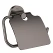 Suport hartie igienica Grohe 40367A01, Essentials, 1 rola, capac, metal, lucios, grafit