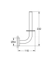 Suport hartie igienica Grohe 40385GL1, Essentials, montare pe perete, 1 rola, fixare ascunse, lucios, auriu