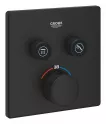 Unitate comanda Grohe 102166KF00, SmartControl Cube, aparenta, termostat, 2 iesiri, necesita valva, mat, negru