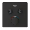 Unitate comanda Grohe 102166KF00, SmartControl Cube, aparenta, termostat, 2 iesiri, necesita valva, mat, negru
