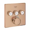 Unitate comanda Grohe 29126DL0, SmartControl Cube, aparenta, termostat, 3 iesiri, necesita valva, mat, cupru