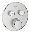 Unitate comanda Grohe 29119DC0, SmartControl, termostat, 2 iesiri, necesita valva, mat, otel satinat