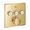 Unitate comanda Grohe 29126GL0, SmartControl, termostat, 3 iesiri, necesita valva, lucios, auriu