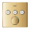 Unitate comanda Grohe 29126GL0, SmartControl, termostat, 3 iesiri, necesita valva, lucios, auriu