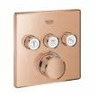 Unitate comanda Grohe 29126DA0, SmartControl, termostat, 3 iesiri, necesita valva, lucios, cupru