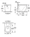 Vas WC Grohe 3933900H, Euro Ceramic, montare pe podea, evacuare orizontala, Rimless, alb