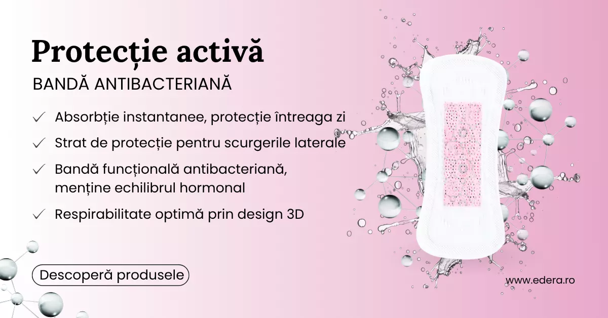 Absorbante din bumbac cu bandă antibacteriană - EDERA.ro