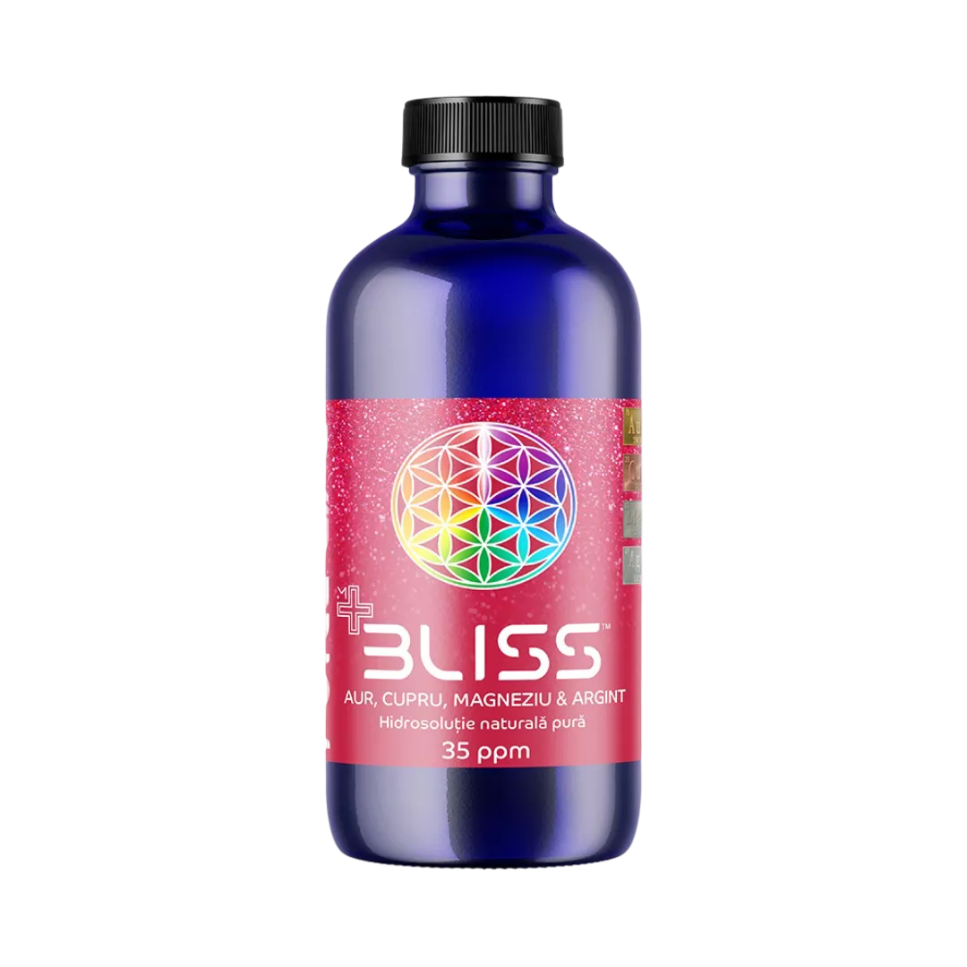BLISS&trade; Aur, Cupru, Magneziu şi Argint 35ppm 240 ml cu măsură gradată, [],edera.ro