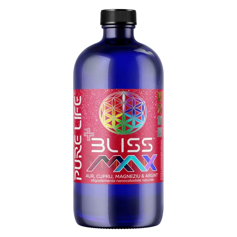 BLISS™ MAX Aur, Cupru, Magneziu şi Argint 77ppm 480 ml cu măsură gradată, [],edera.ro