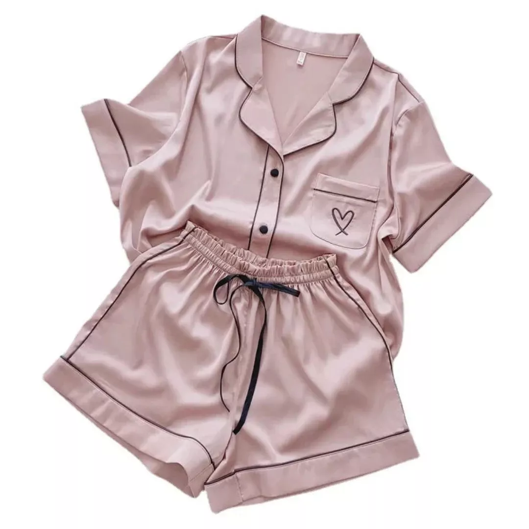 Set pijama scurtă din satin, [],edera.ro