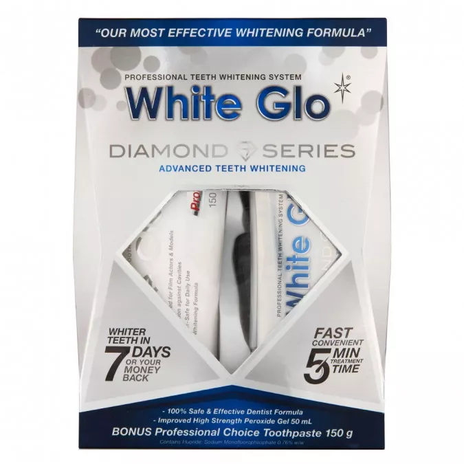 Kit Tratament White Glo Diamond Series, 50 ml + Pasta de dinti White Glo Professional Choice, 100 ml