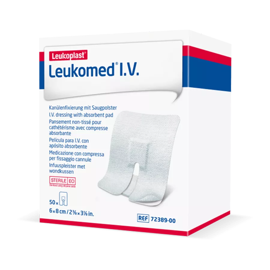 Plasturi fixare branula Leukomed IV, cutie 50buc, 6cmx8cm, [],pharmazone.ro