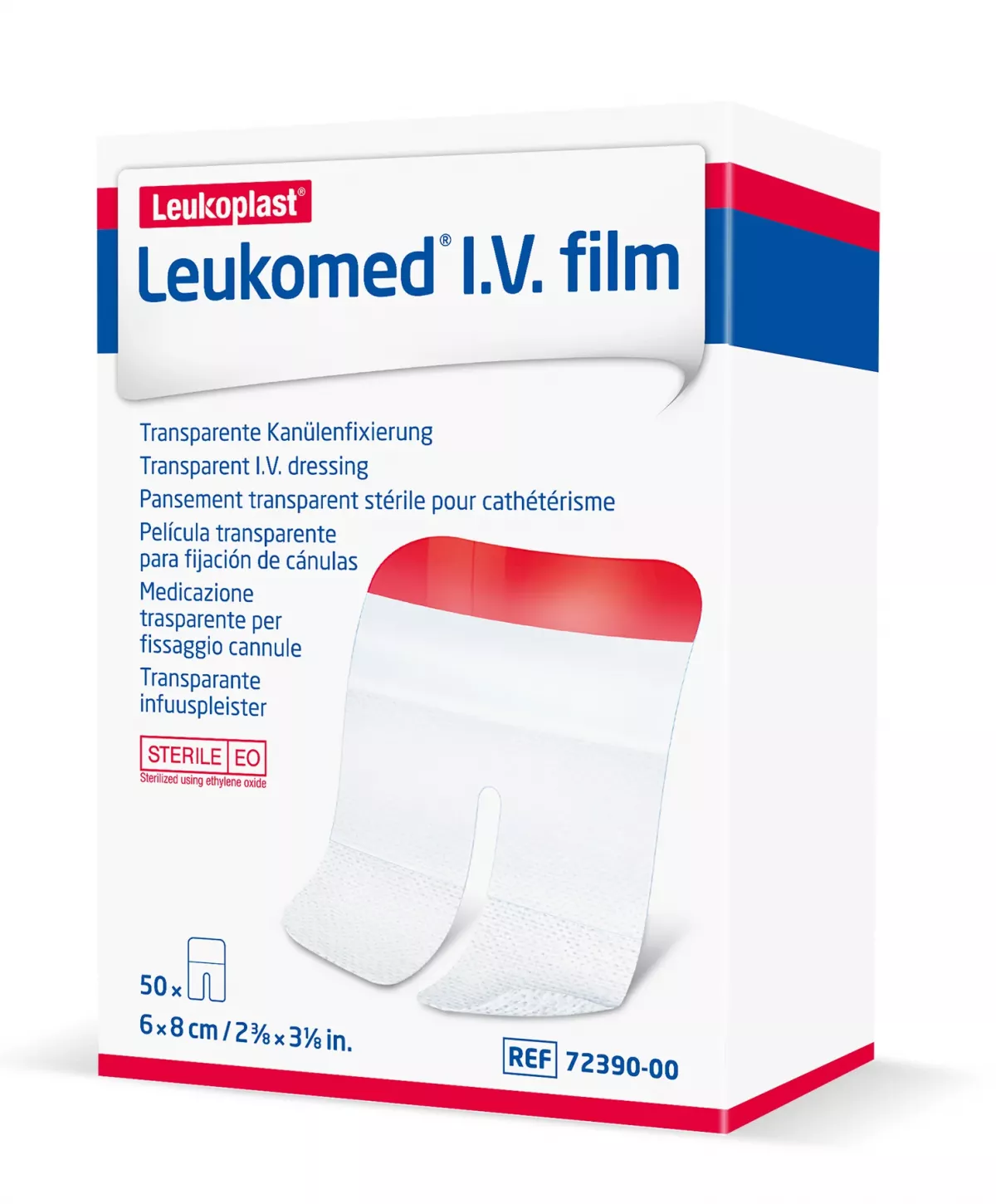 Plasturi transparenti fixare branula Leukomed IV film, cutie 50buc, 6cmx8cm
