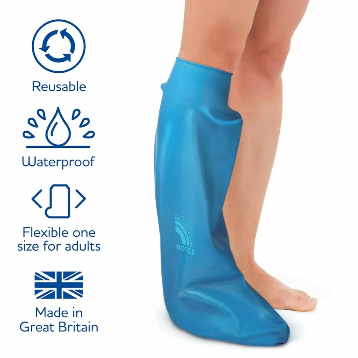 Protectie Bloccs pentru bandaj si ghips de picior, pentru adulți, pana la genunchi, lungime 67cm, circumferinta picior 30-42cm