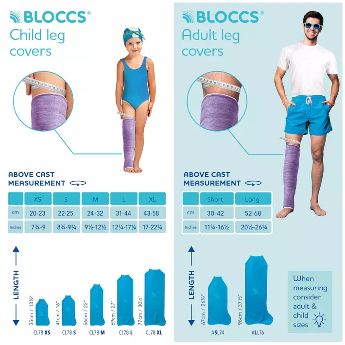 Protectie Bloccs pentru bandaj si ghips de picior, pentru copii, marime S, lungime 41cm, circumferinta picior 22-25cm