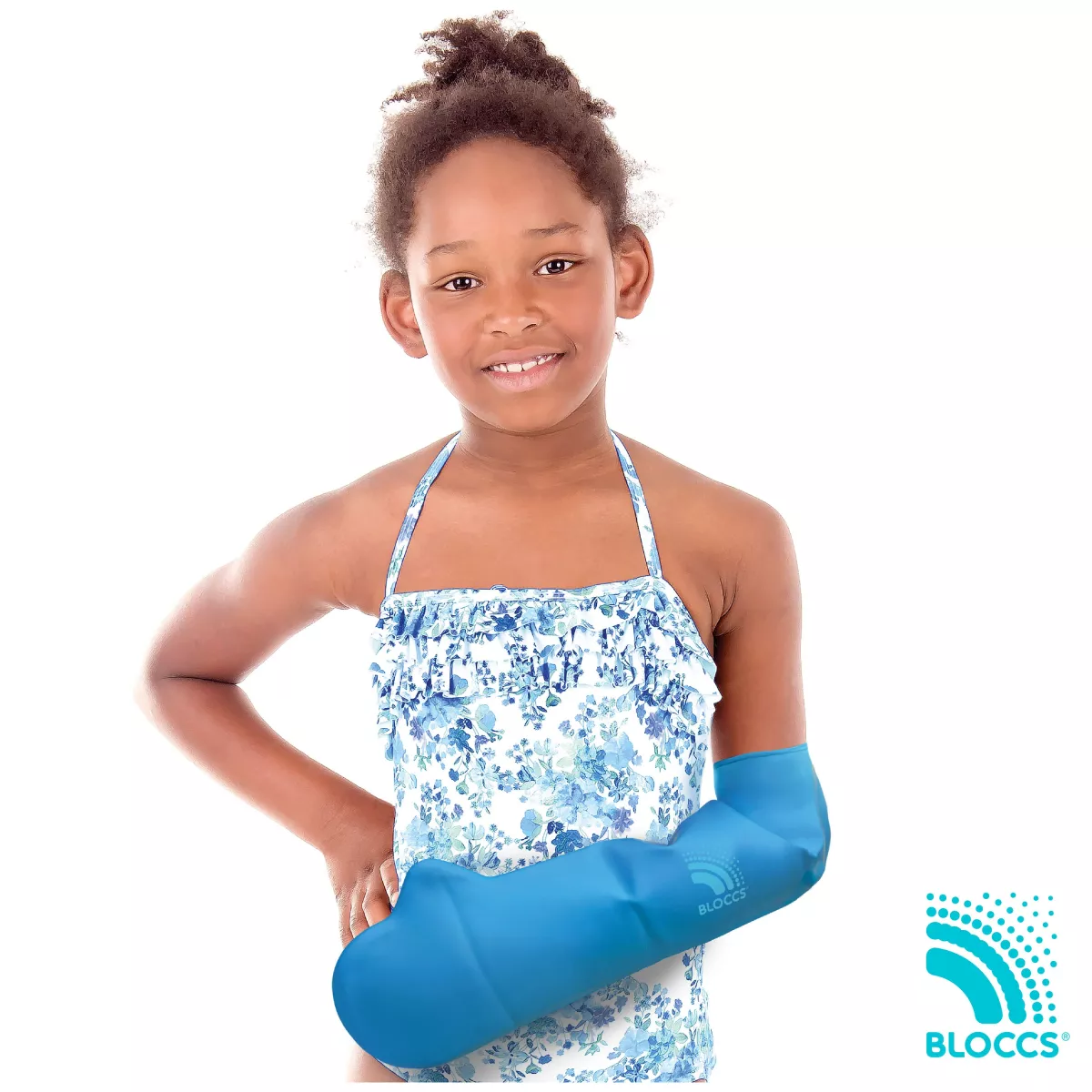 Protecție Bloccs pentru bandaj si ghips  pentru mana copil, marime M, circumferinta mainii 18-22cm, lungime protectie 52cm