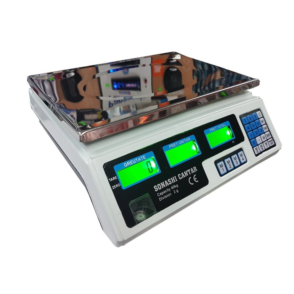 Cantar Electronic 40 Kg Cu Acumulator Si Platan Inox