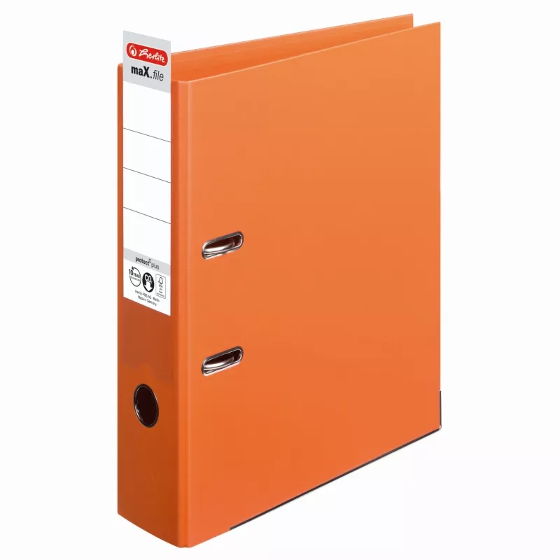 Biblioraft A4 8cm, PP, chromocolor (interior-exterior), culoare portocaliu