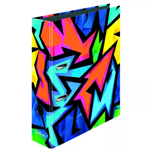 Biblioraft maX.file A4 8cm, carton laminat, motiv Neon Art