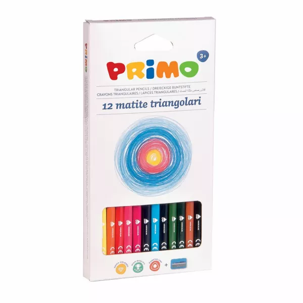 Creioane colorate Morocolor Primo Tris, 12 culori/cutie