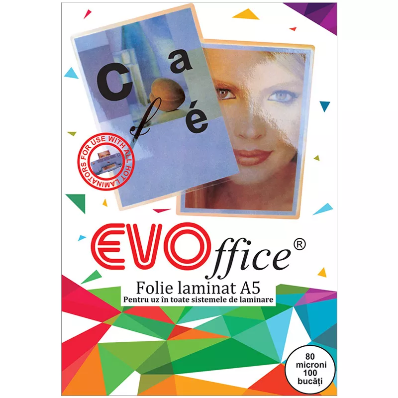 Folie laminat A5 (154*216 mm) 80 microni 100 coli/top EVOffice