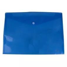 Mapa plastic A4, 160 microni cu capsa EVOffice - albastru transparent