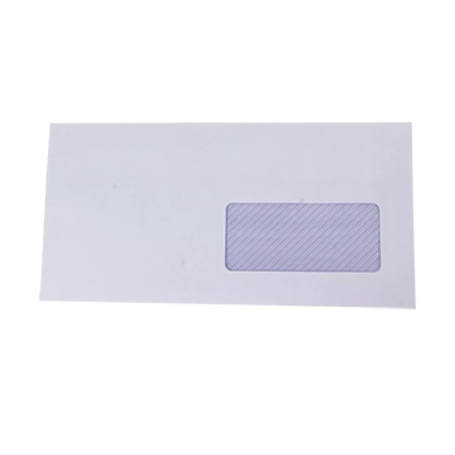 Plic DL (110*220 mm) alb, siliconic cu fereastra dreapta/stanga 80 g/mp, clapa dreapta