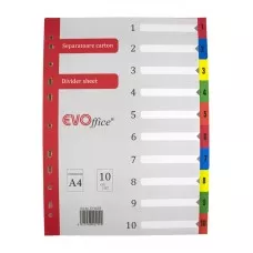 Separatoare carton 10 culori/set EVOffice