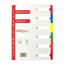 Separatoare carton 6 culori/set EVOffice