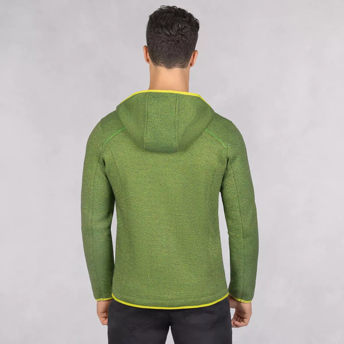 Hanorac barbatesc din lana merinos, model Sven, verde 50