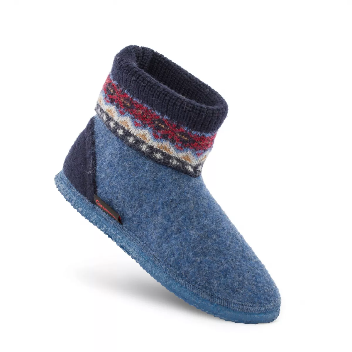 Papuci de casa din lana, model Kristiansand, unisex, albastru 37
