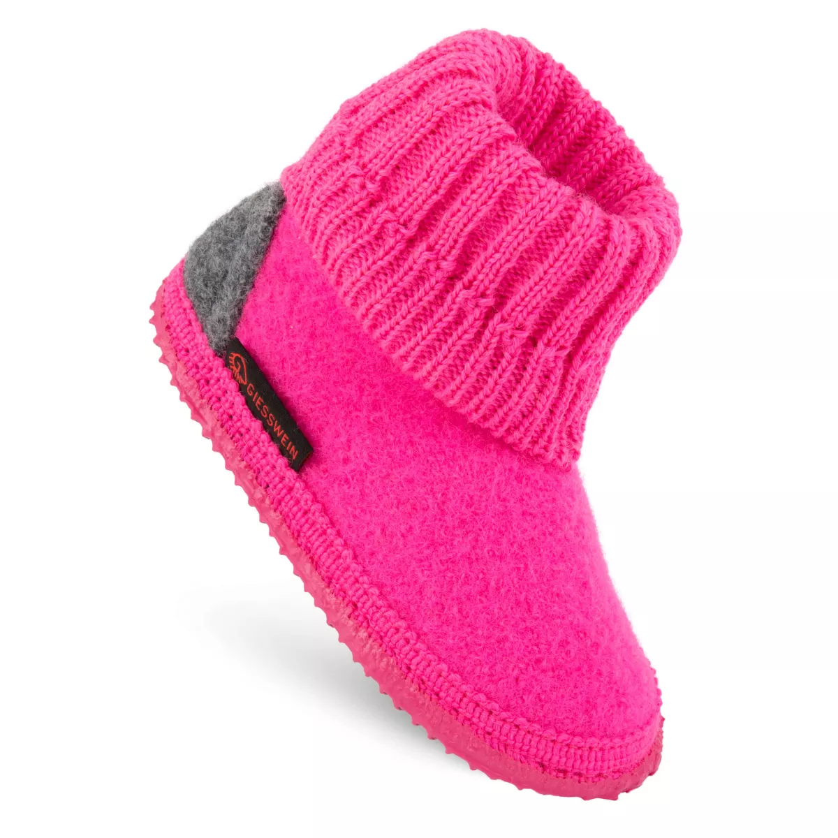 Papuci de casa din lana pentru copii, model Kramsach, pink 23