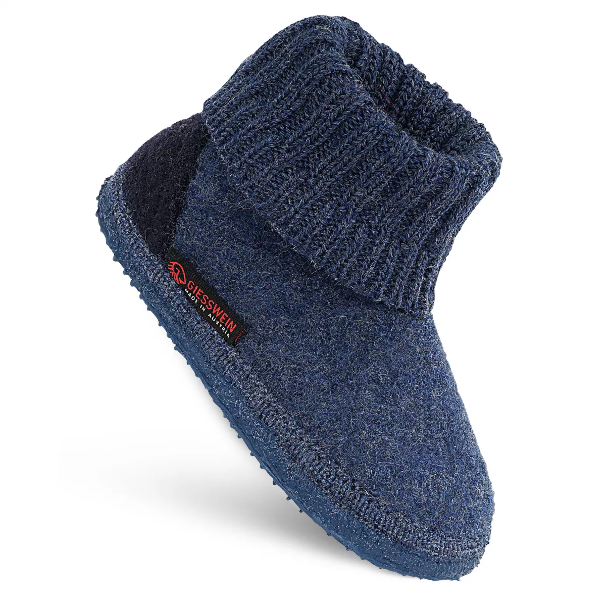 Papuci de casa din lana pentru copii, model Kramsach, albastru capri 23
