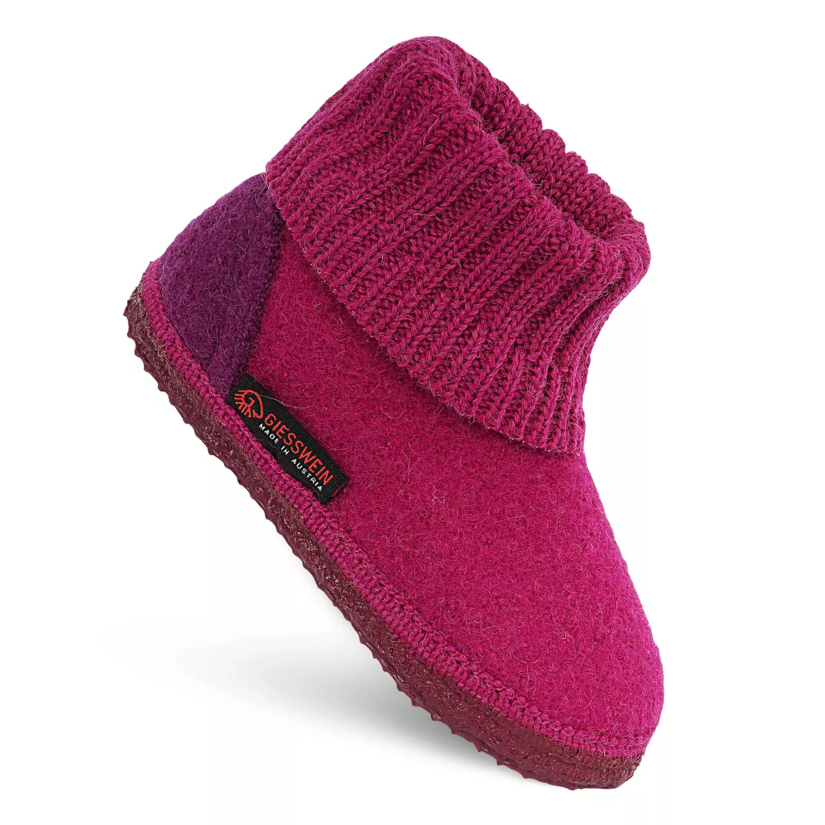 Papuci de casa din lana pentru copii, model Kramsach, mov 23