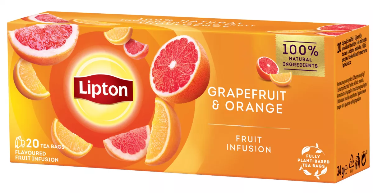Ceai Lipton Fructe Grapefruit si Portocala 20 plicuri